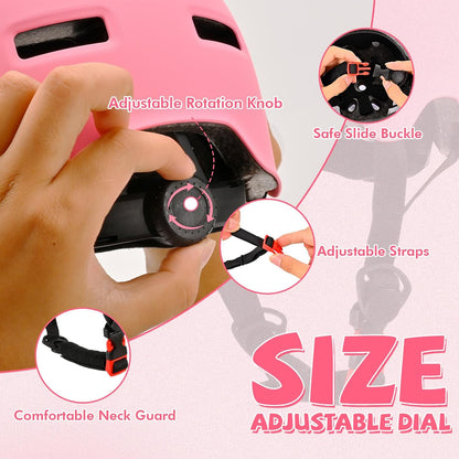 Adjustable Kids Bike Helmet for Boys Girls Youth, Kids Protective Helmets for Multi-Sports Skateboard Scooter Bicycle Cycling Skating
