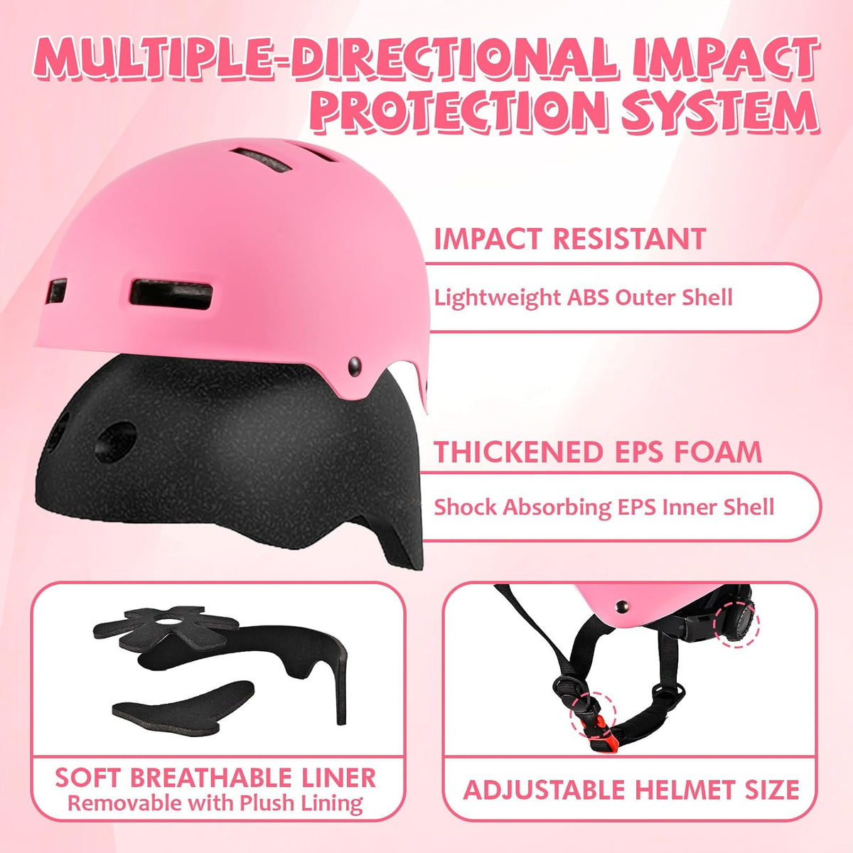 Adjustable Kids Bike Helmet for Boys Girls Youth, Kids Protective Helmets for Multi-Sports Skateboard Scooter Bicycle Cycling Skating