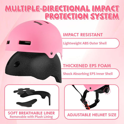 Adjustable Kids Bike Helmet for Boys Girls Youth, Kids Protective Helmets for Multi-Sports Skateboard Scooter Bicycle Cycling Skating