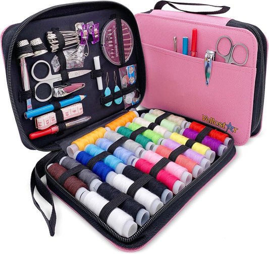 Easy-to-Use Pink Sewing Kit - Gifts for Girls, Teens, Moms & Kids - Beginner Hand Sewing Kit for Clothing Repairs. Includes 30 Needles, Thread, and All Essential Supplies for Small Fixes