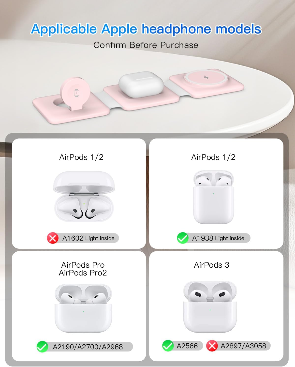 Charging Station for Apple Multiple Devices: 3 in 1 Foldable Magnetic Stand - Travel Charging Dock Compatible with iPhone 17 16 15 14 13 12 Pro Max Plus Apple Watch AirPods