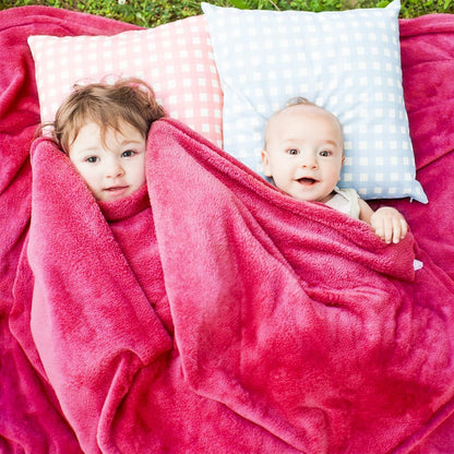 Fleece Hot Pink Throw , Soft Pink for Couch Bed 50x70 in