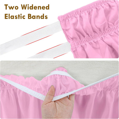 Pink Full Wrap Around Bed Skirt, 18" Drop, Easy Fit