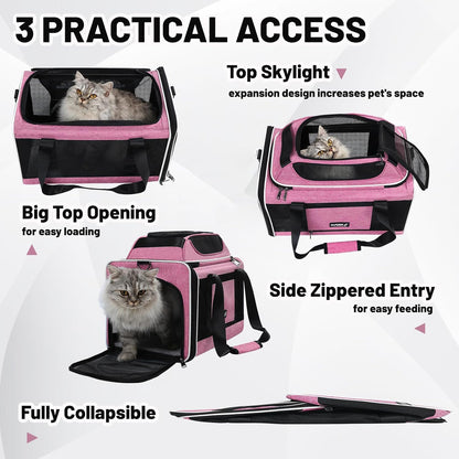 Top-Expandable Cat Carrier 18x11x11, United Delta American Airline Approved