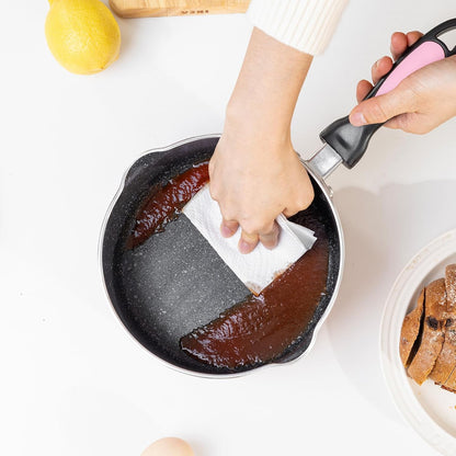Nonstick Saucepan Set with Lid, Non Stick 1Qt & 2Qt & 3Qt Sauce Pan Set with Glass Lid Small Pot for Home Kitchen