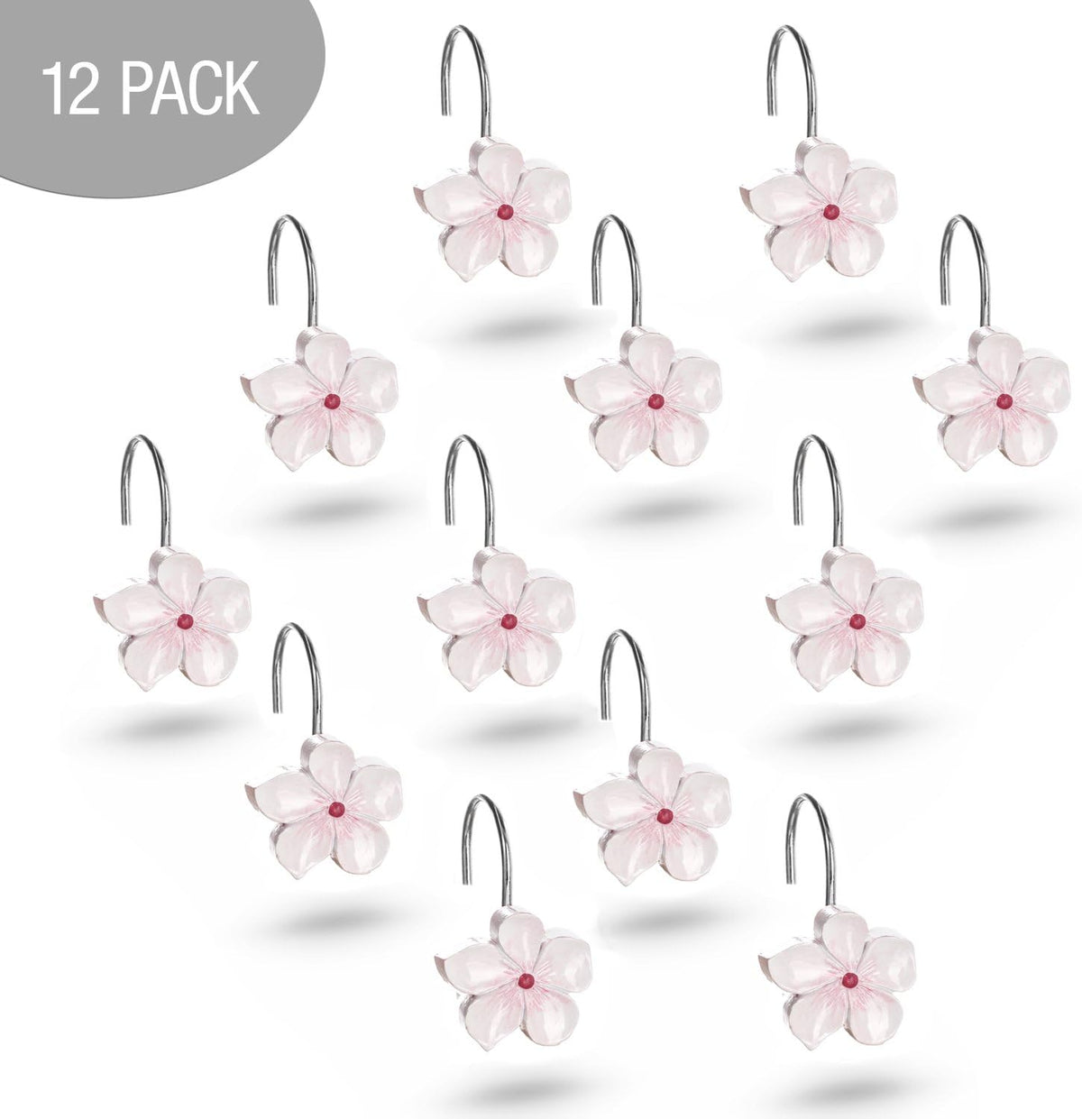 Vanda Shower Curtain Hooks Decorative | Set of 12