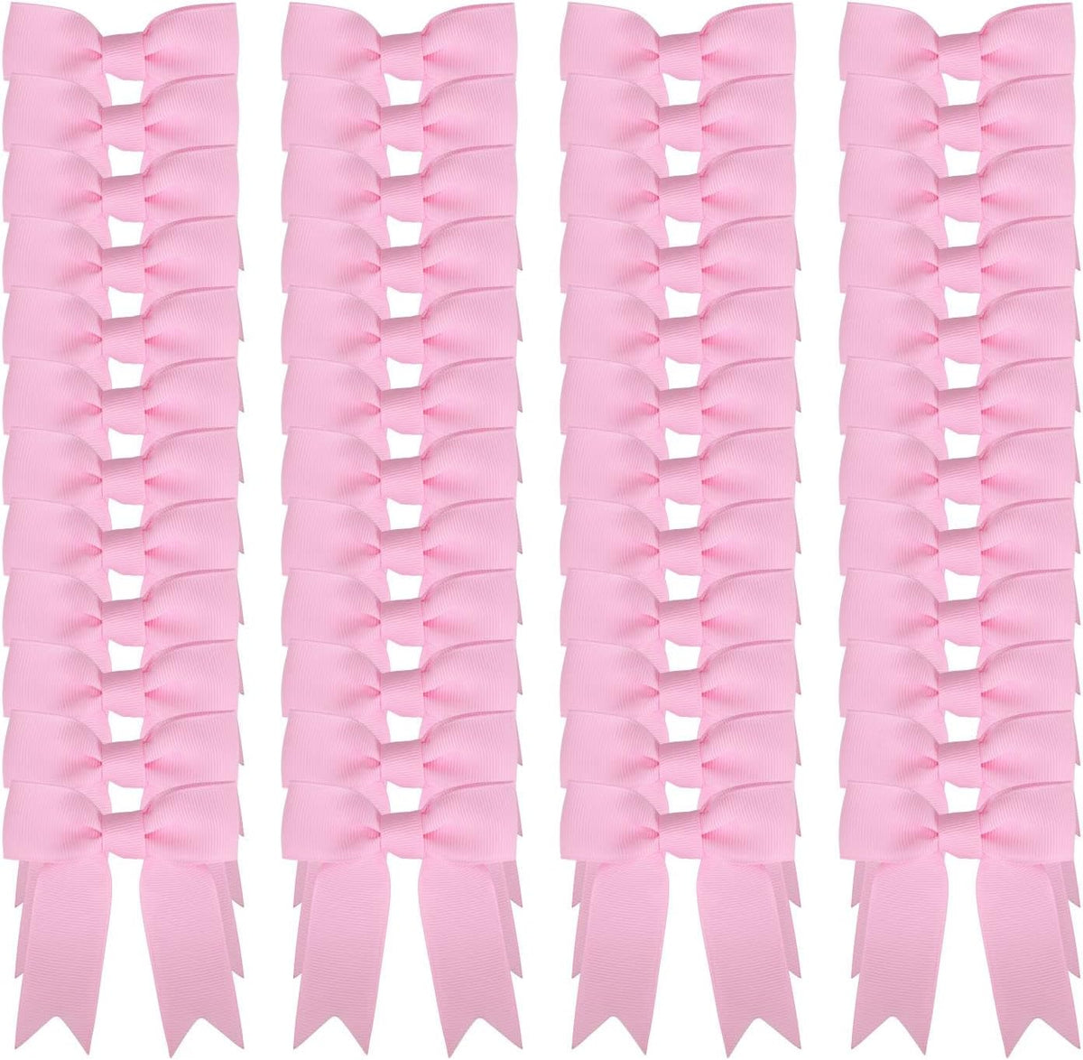 Meseey 50 Pcs 3 Inches Light Pink Grosgrain Ribbon Twist Tie Bow Pretied Premade Craft Bows for Treat Bags Gift Wrapping Basket Wedding Baby Shower Brithday Valentine's Day Christmas Party