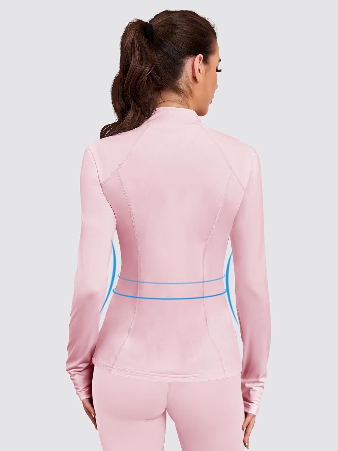 Women Athletic Jacket Fitted Workout Running Zip Up Track Coat