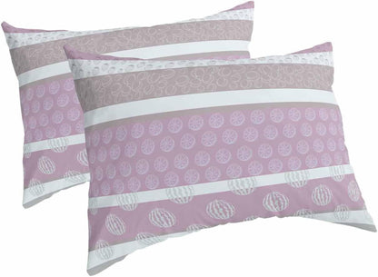 Farm Fruits Standard Pillow Cases Set of 2, Soft Breathable Watermelon Lemons Peach Pink Grey Striped Pillow Covers with Envelope Closure Decorative Pillow Shams for Bed Sofa Couch Chair 20''x26''