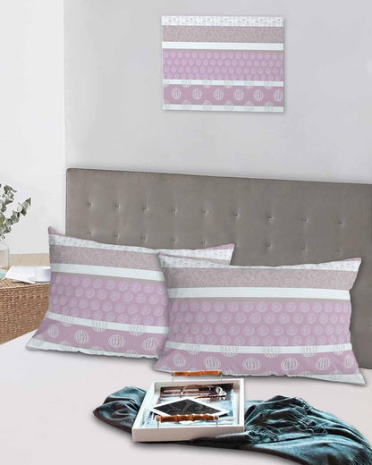 Farm Fruits Standard Pillow Cases Set of 2, Soft Breathable Watermelon Lemons Peach Pink Grey Striped Pillow Covers with Envelope Closure Decorative Pillow Shams for Bed Sofa Couch Chair 20''x26''