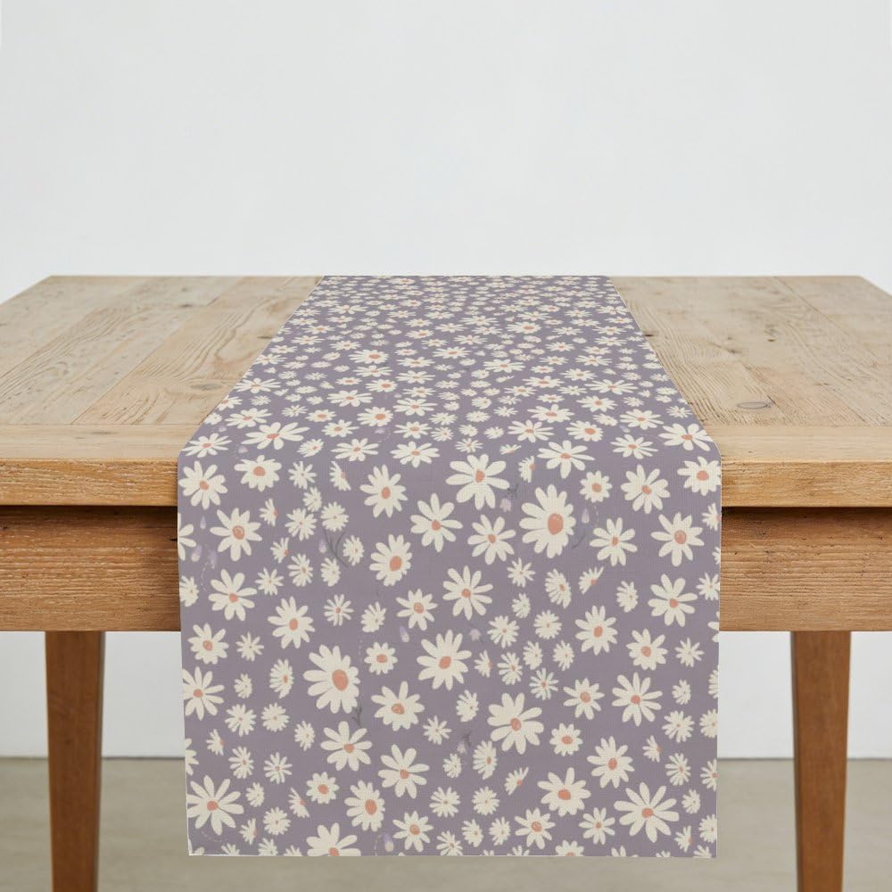 Linen Runner Table 72X13 Inch, Peach Center Coffee Burlap Table Runner Boho, Primitive Seasonal Boho Tablecloth for Cute Dining Decor for Dining Room
