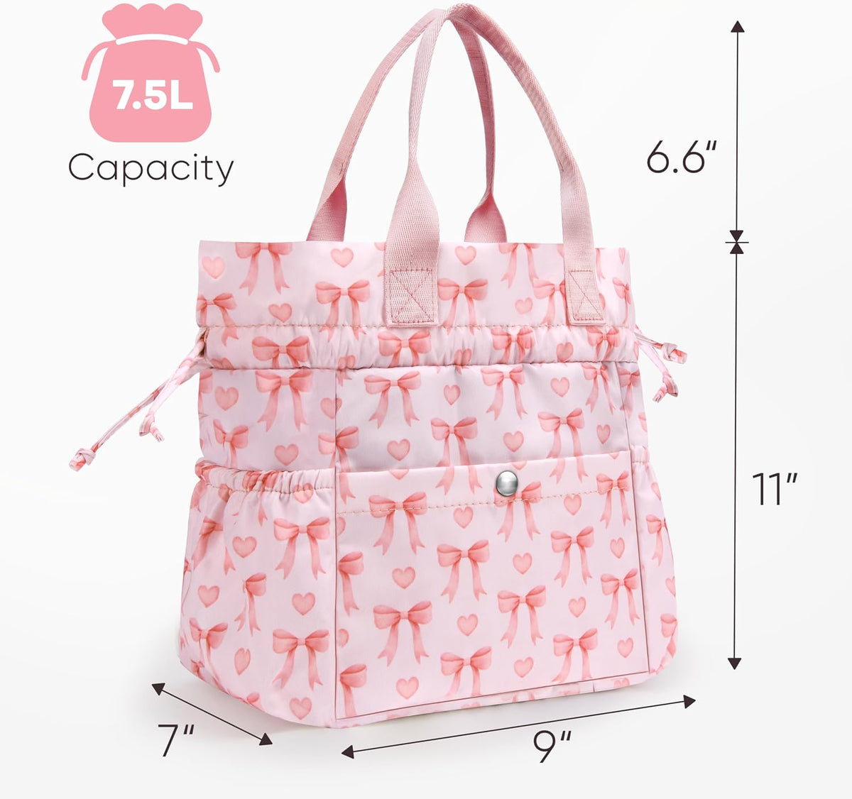 Lunch Bag Women Insulated Lunch Box with Water Bottle Holder