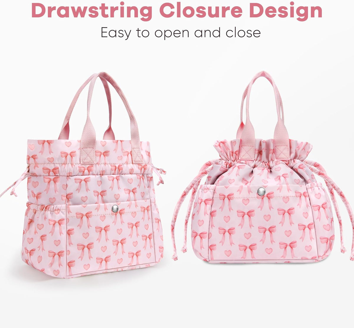 Lunch Bag Women Insulated Lunch Box with Water Bottle Holder