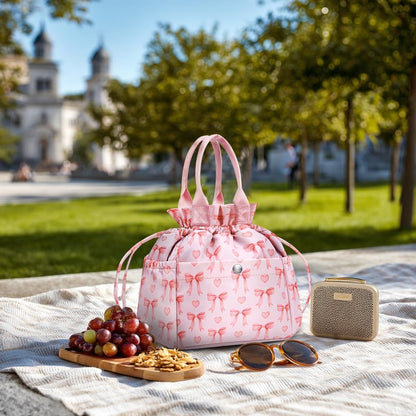 Lunch Bag Women Insulated Lunch Box with Water Bottle Holder