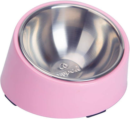 Anti-Vomiting 15° Slanted Pet Bowl, S/0.5 Cup, Pink