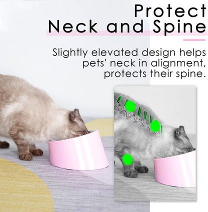 Anti-Vomiting 15° Slanted Pet Bowl, S/0.5 Cup, Pink