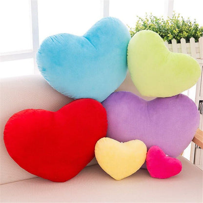 Plush Pillow Heart Shape Cushion Fluffy Throw Pillows Decorative Back Cushions for Friends Valentine's Day (Light Pink)