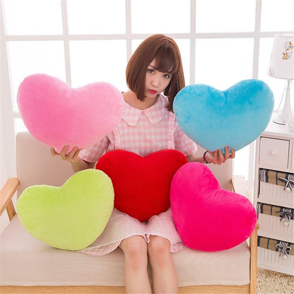Plush Pillow Heart Shape Cushion Fluffy Throw Pillows Decorative Back Cushions for Friends Valentine's Day (Light Pink)
