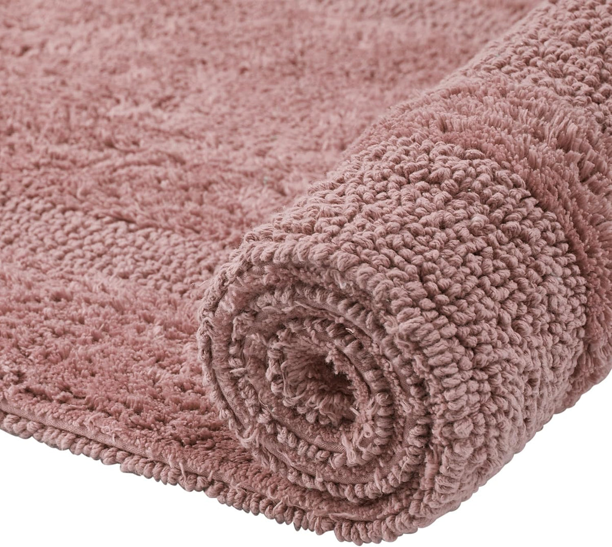 30-inch Round Luxury Bath Rugs 100% Cotton Machine Washable Water Absorbent Reversible Soft, Mat for Bathroom Floor Décor, Shower, Diameter Oeko-Tex Certified Pink Lux Collection