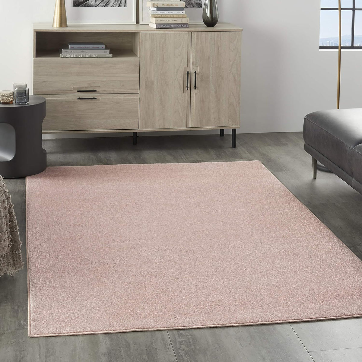 Nourison Essentials Pink 5' x 7' Area Rug - Easy Clean, Non Shedding, Bed Room, Living Room, Dining Room, Kitchen (5' x 7')