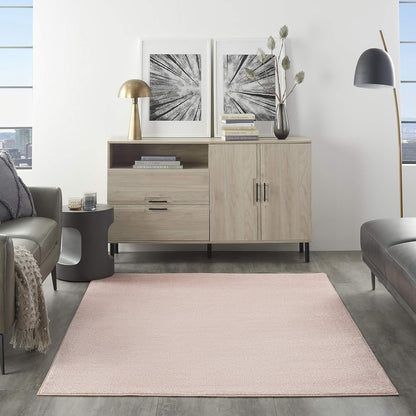 Nourison Essentials Pink 5' x 7' Area Rug - Easy Clean, Non Shedding, Bed Room, Living Room, Dining Room, Kitchen (5' x 7')