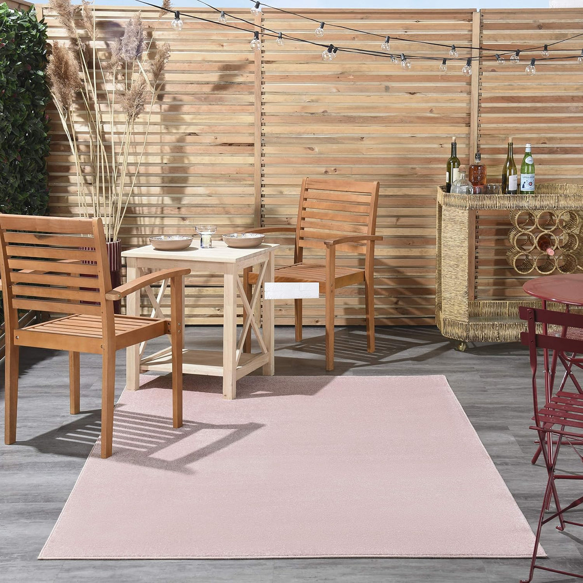 Nourison Essentials Pink 5' x 7' Area Rug - Easy Clean, Non Shedding, Bed Room, Living Room, Dining Room, Kitchen (5' x 7')