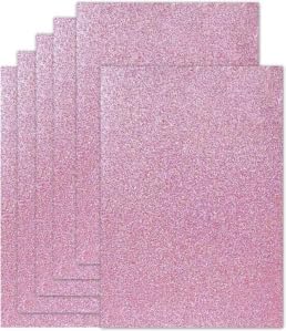 20 Sheets Pink Glitter Cardstock 8.5 x 11 Inches