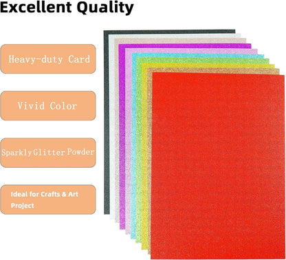 20 Sheets Pink Glitter Cardstock 8.5 x 11 Inches