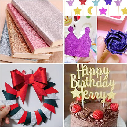 20 Sheets Pink Glitter Cardstock 8.5 x 11 Inches