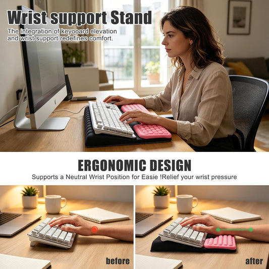 Keyboard Stand with Wrist Rest,Ergonomic Wrist Pad Memory Foam