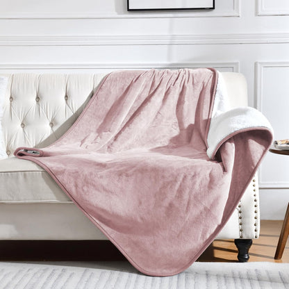 Soft Waterproof Blanket for Bed Couch Sofa, Dusty Pink, 50x60 inches