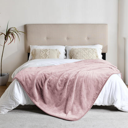 Soft Waterproof Blanket for Bed Couch Sofa, Dusty Pink, 50x60 inches