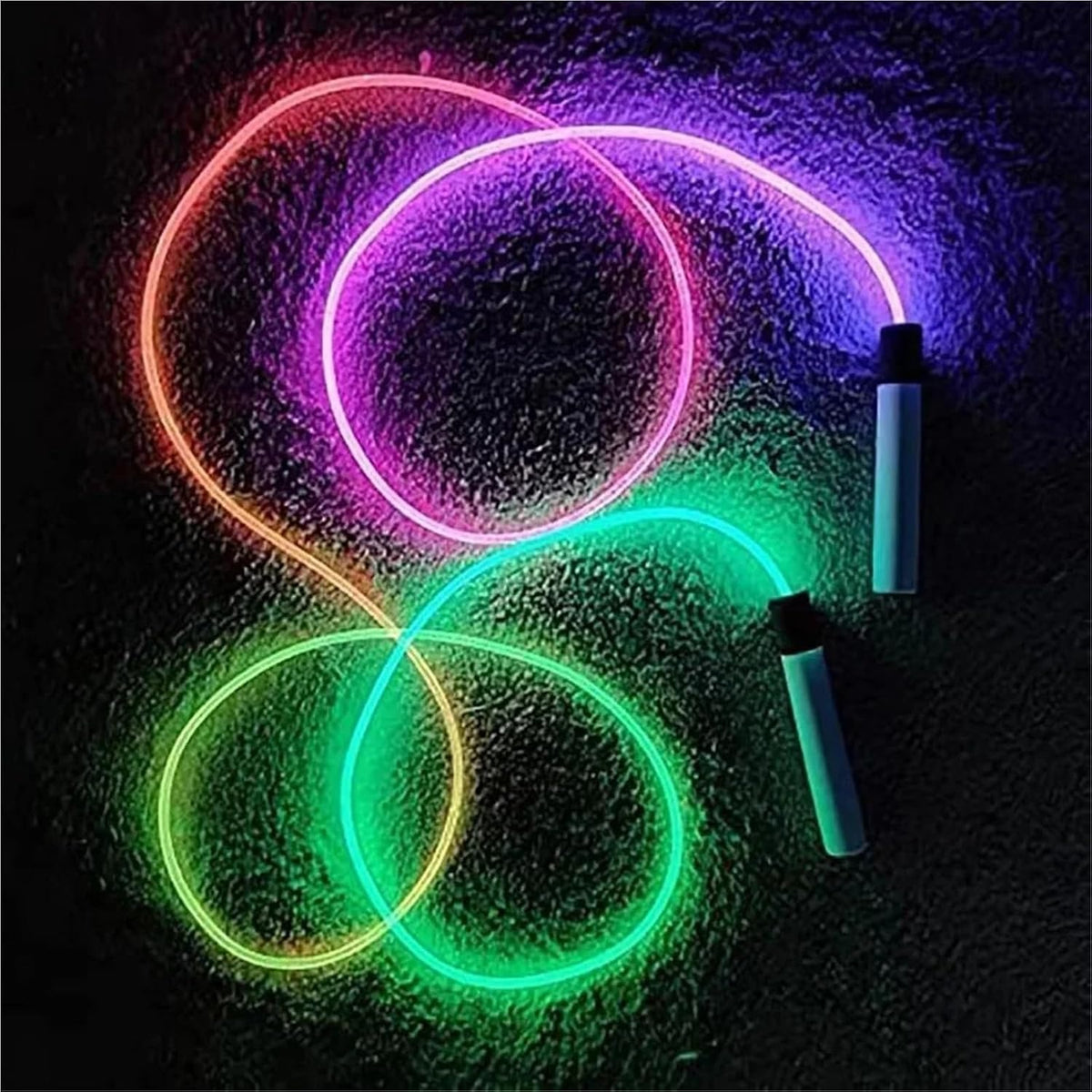 LED Night Glow Jump Ropes Glowing Skipping Rope for Adjustable Adults Portable Training Sports Fitness Equipment