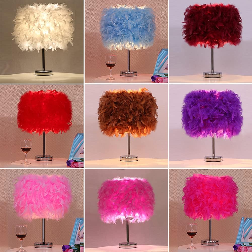 Table Lamp, Modern Elegant Bedside Table Light Bedroom Desk Night Light Lampshade for Living Room Wedding Room Reading Sitting Room Decorations (Pink)