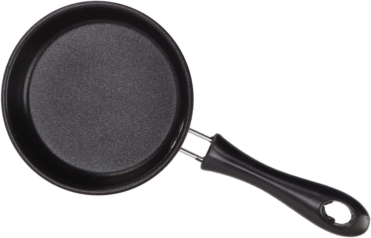 Small Egg Pan, Mini Egg Frying Pan Skillet Stainless Steel Induction Pot Round Breakfast Small Pot with Long Handle 12cm for Home Cooking (Pink)