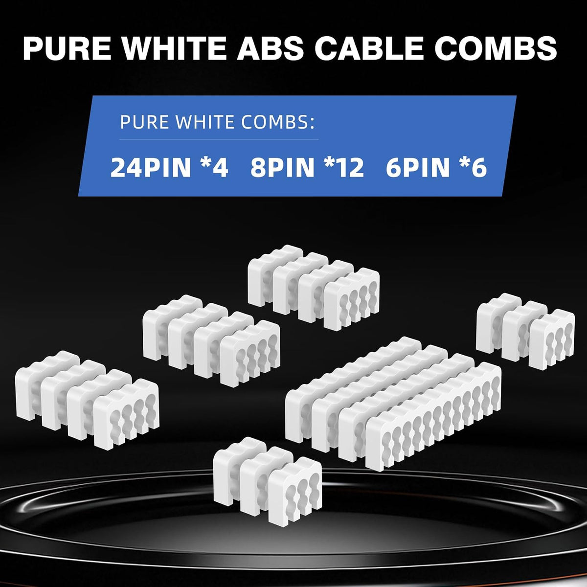 16AWG PSU Cable Extension Kit With Cable Combs,1x24pin ATX/1x8pin(4+4) EPS/2x8pin(6+2) PCIE Extension Cable,Cable Extension PC Sleeved Cables 30cm Length,Power Supply Extension Cable Kit(Pink/White)