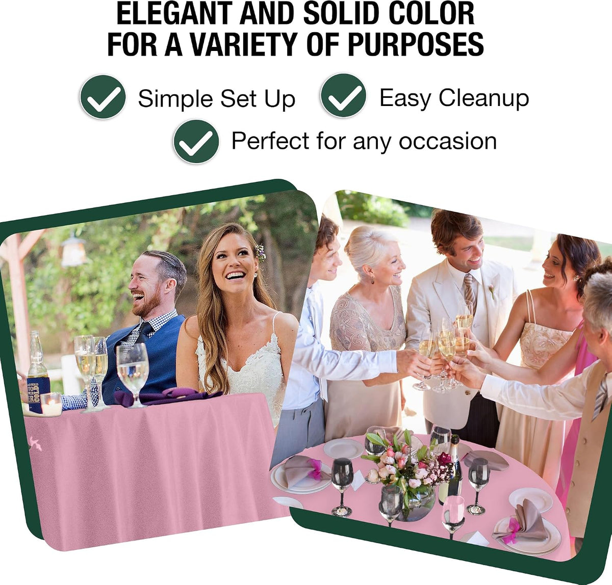 Pack of 12 Pink Plastic Table Cloth - Size: 120 Inch Round Disposable Tablecloth for Parties - Ideal for for Birthdays, Parties, Summer & More