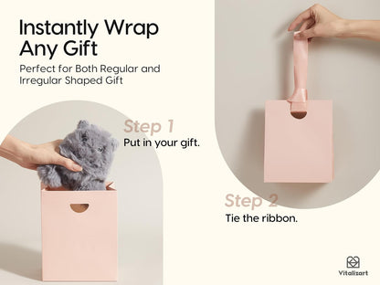 Paper Gift Bags With Ribbon Handles Small Pink Bulk Pack