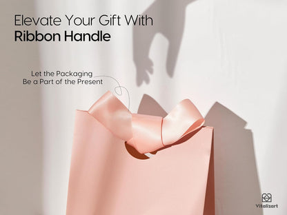 Paper Gift Bags With Ribbon Handles Small Pink Bulk Pack
