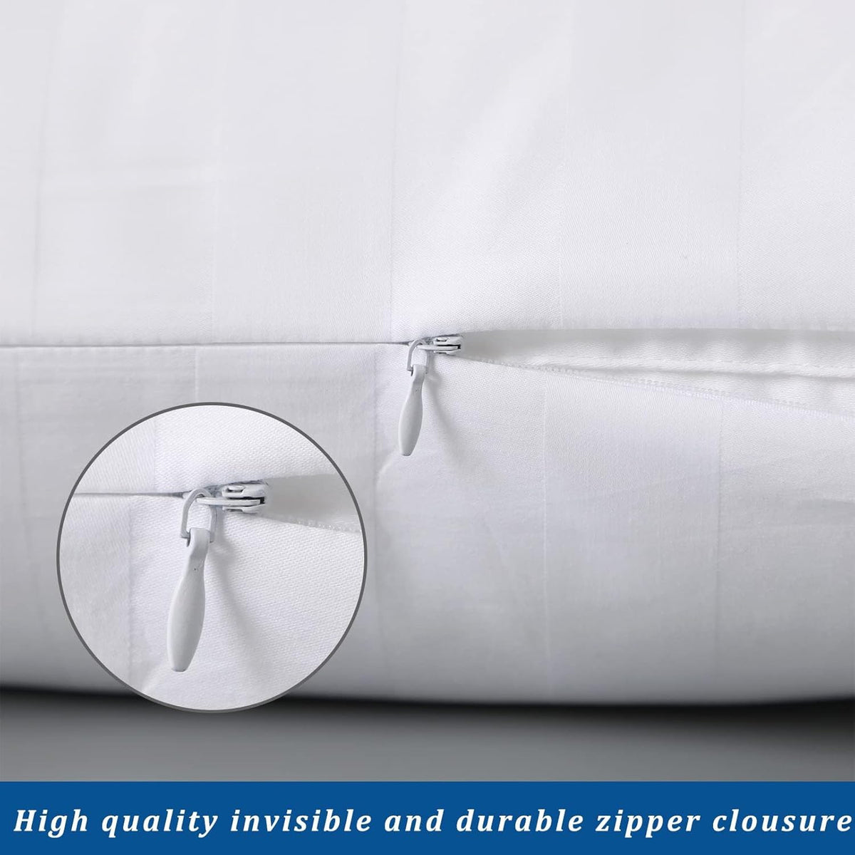 Standard 20x26 Zipper Closure Pillow Cover Authentic Soft 100% Organic Cotton Hidden Zipper Pillowcases Set of 2-Piece Standard Size Hotel Quality (Stripe, Peach)