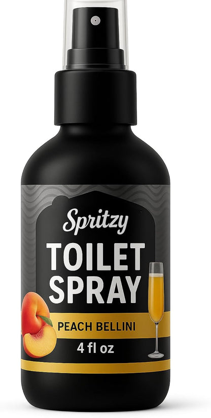 Toilet Spray (4 fl oz) | 600+ Sprays | Poo Spray w/Many Scents – Restroom & Bathroom Odor Eliminator – Essentials for a Fresh, Confident Bathroom (Peach Bellini)