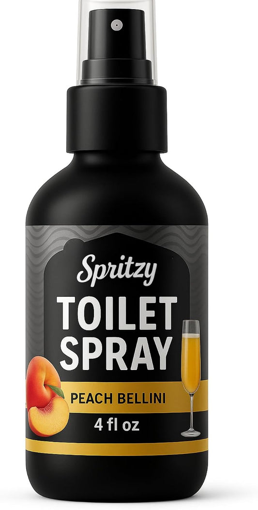 Toilet Spray (4 fl oz) | 600+ Sprays | Poo Spray w/Many Scents – Restroom & Bathroom Odor Eliminator – Essentials for a Fresh, Confident Bathroom (Peach Bellini)
