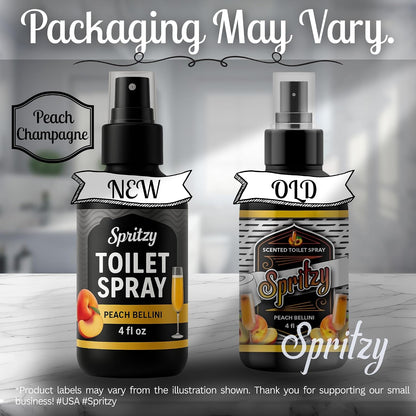 Toilet Spray (4 fl oz) | 600+ Sprays | Poo Spray w/Many Scents – Restroom & Bathroom Odor Eliminator – Essentials for a Fresh, Confident Bathroom (Peach Bellini)