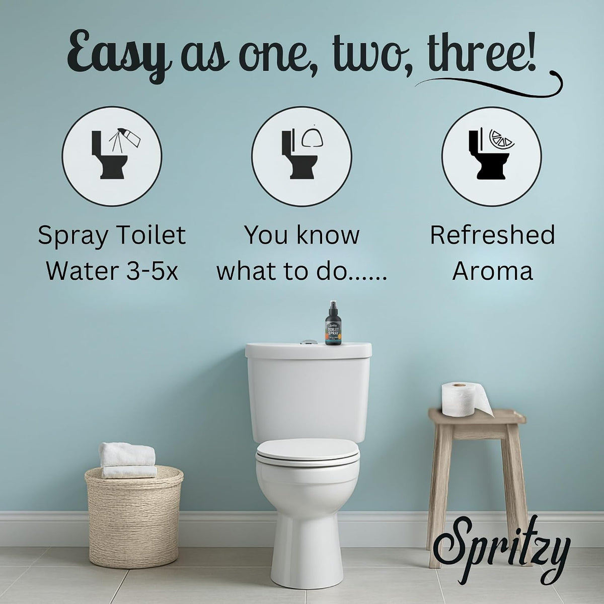 Toilet Spray (4 fl oz) | 600+ Sprays | Poo Spray w/Many Scents – Restroom & Bathroom Odor Eliminator – Essentials for a Fresh, Confident Bathroom (Peach Bellini)