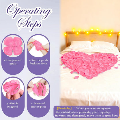 2400 Pink Rose Petals,Artificial Roses Petals for Valentines Day,Romantic Night,Wedding - Fake Roses Flower Petals for Party,Anniversary Decorations