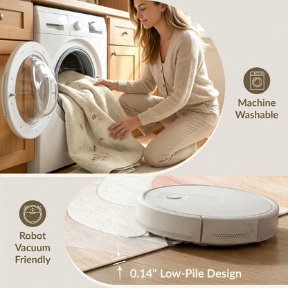 4'x6' Peachy Pastel Waves Design Flow Washable Area Rug