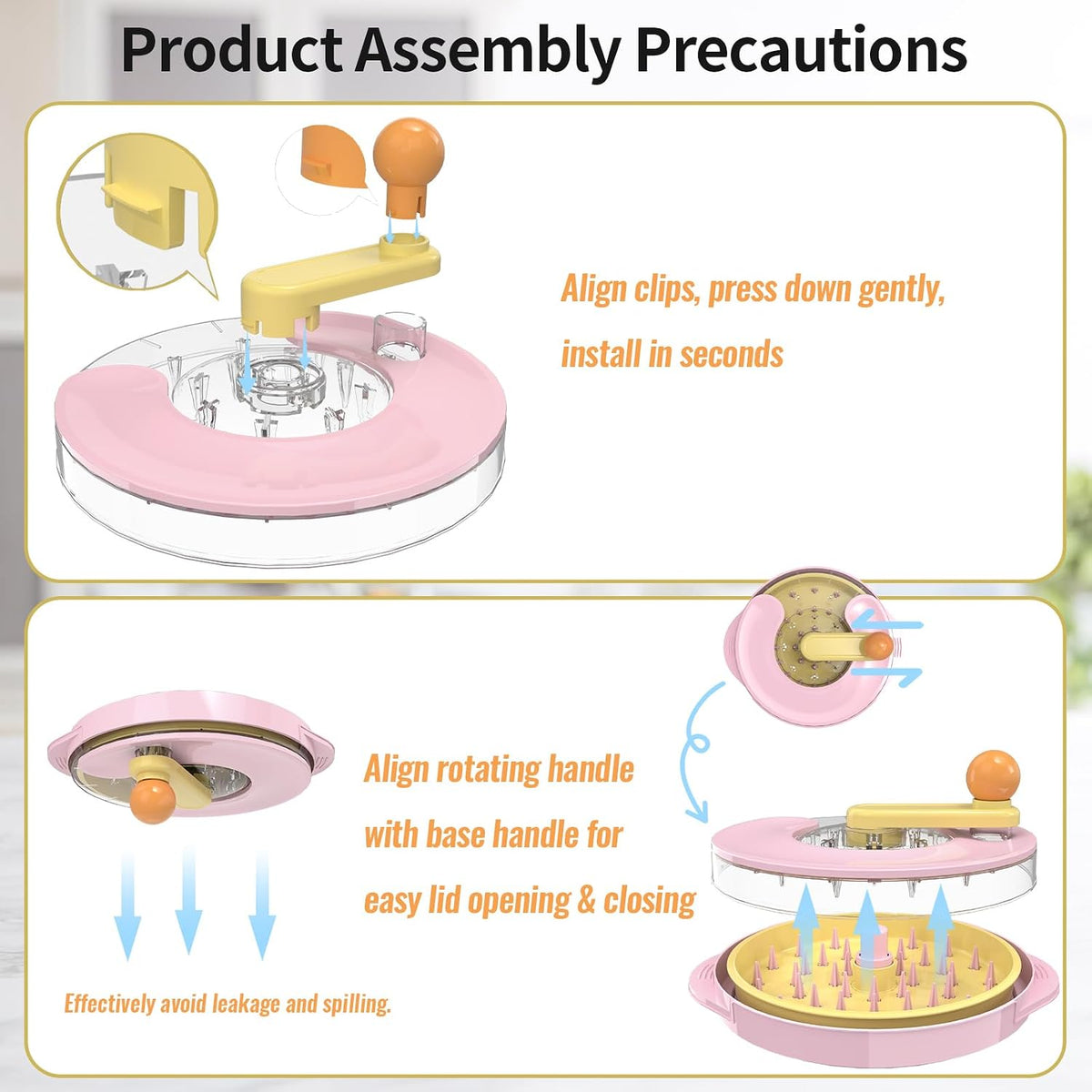 Chicken Shredder, Pro Twist Chicken Breast Shredder Tool with Clear Lid, Strong Anti-Slip Bottom, Ergonomic Handle, BPA-Free Meat Grinder for Cooked Pork Beef Chicken (pink)