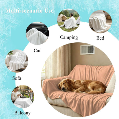 Cooling Blanket for Hot Sleepers,Peach Pink Watercolor Cool Throw Blanket Summer Blankets Solid Color Lightweight Breathable Ice Blanket for Sofa Couch Bed Travel,40x60in