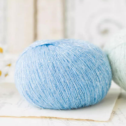 Sequin Mahair Yarn 2x50g/437 Yards -12#Peach Pearl