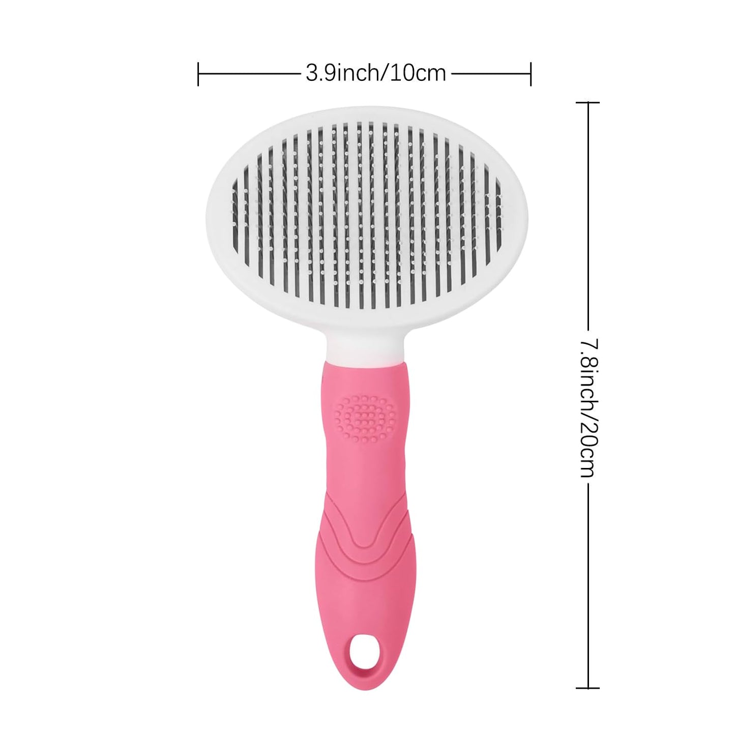 Self Cleaning Slicker Brush - Cat Brush Skin-Friendly Deshedding Grooming Massaging Tool for Long & Short Haired Pets, Cat Hair Brushes Easy Removes Undercoat for Dogs Cats Rabbits-UPGRADED, Pink